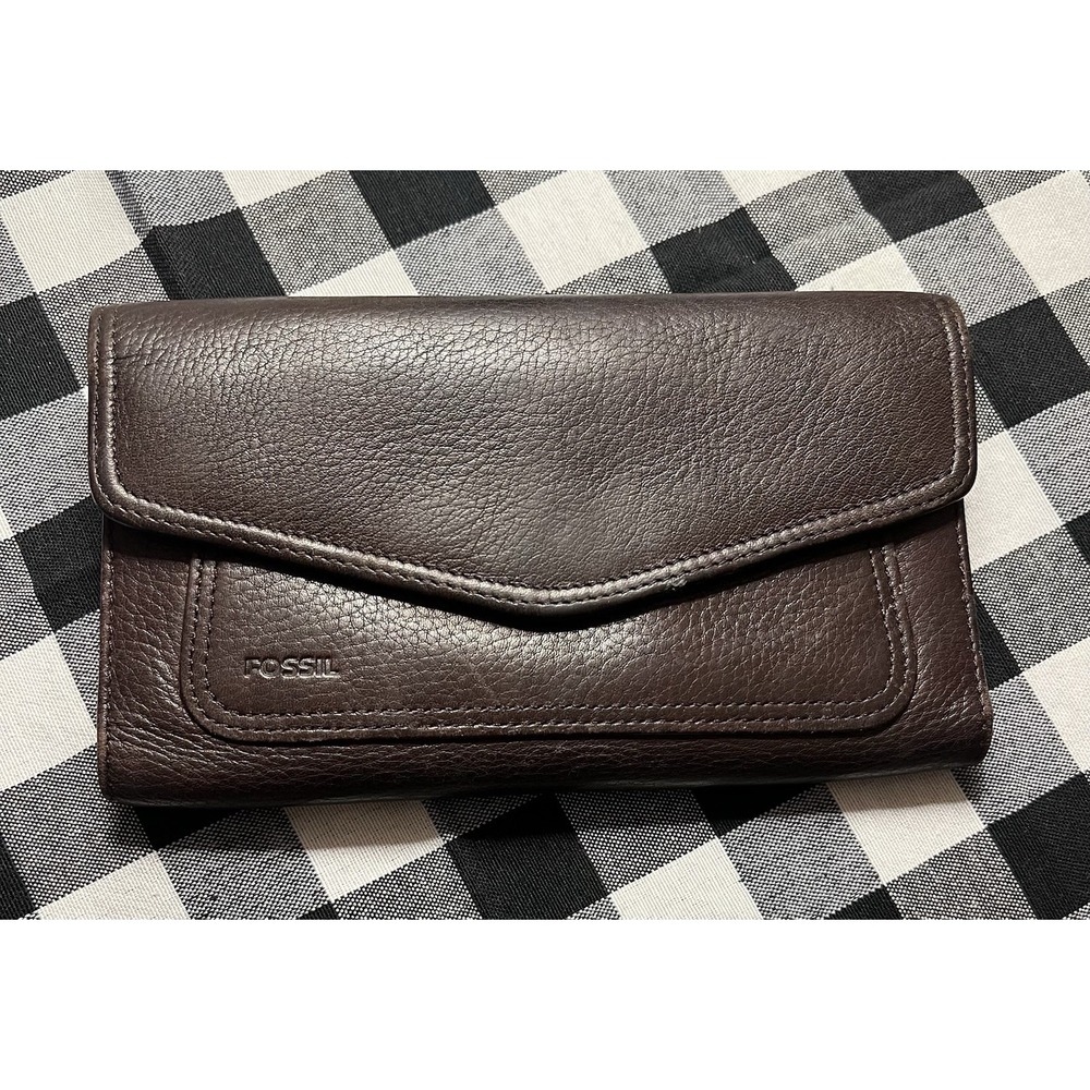 Vintage Fossil Women's Brown Genuine Leather Wallet Medium Size